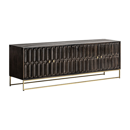 The EMLY TV Stand boasts a sleek and modern design, perfect for contemporary spaces. Crafted from high-quality mango wood, this piece is built to last and will add a touch of sophistication to any room. The brown and gold colour finish adds a touch of elegance and pairs beautifully with a variety of decor styles