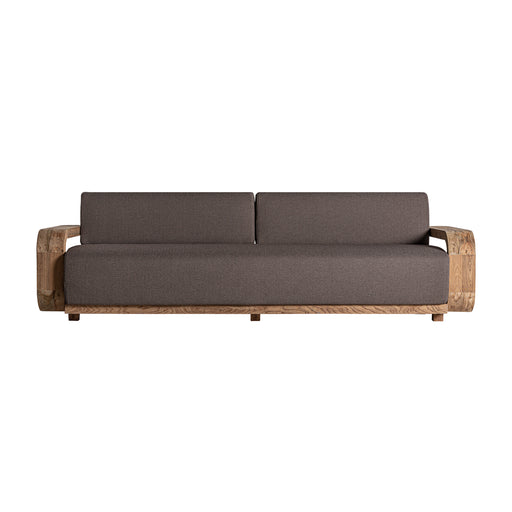 Indulge in the ultimate luxury with our Deck Sofa CORBA. Made of exquisite wood, this colonial-style sofa is crafted with a combination of recycled polypropylene and foam, making it both eco-friendly and comfortable. Its rich brown natural color adds elegance to any outdoor setting