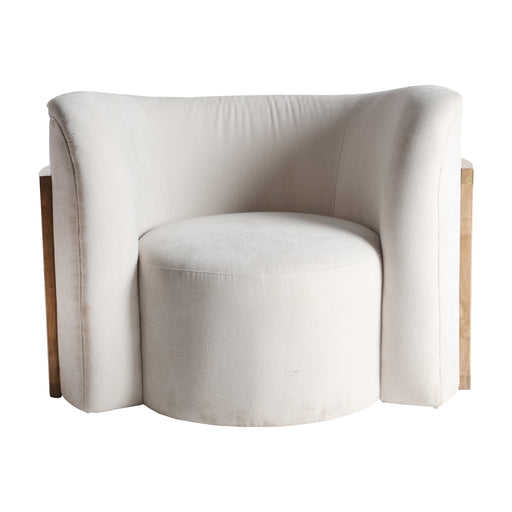 Made of pine wood and rattan, the NYUL Armchair is distinguished by its cream colour that evokes purity and calm. Its round and bold shapes, a primary characteristic of the bold style, are complemented by traditional woodworking techniques, offering an enveloping seating and an aesthetic dialogue between craftsmanship and modernity