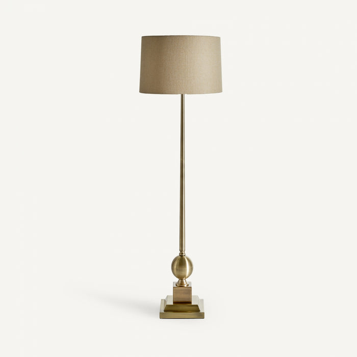 Elevate your space with the timeless elegance of the gold Art Deco Floor Lamp. Its stunning gold color exudes sophistication, while the iron and brass construction ensures durability and longevity