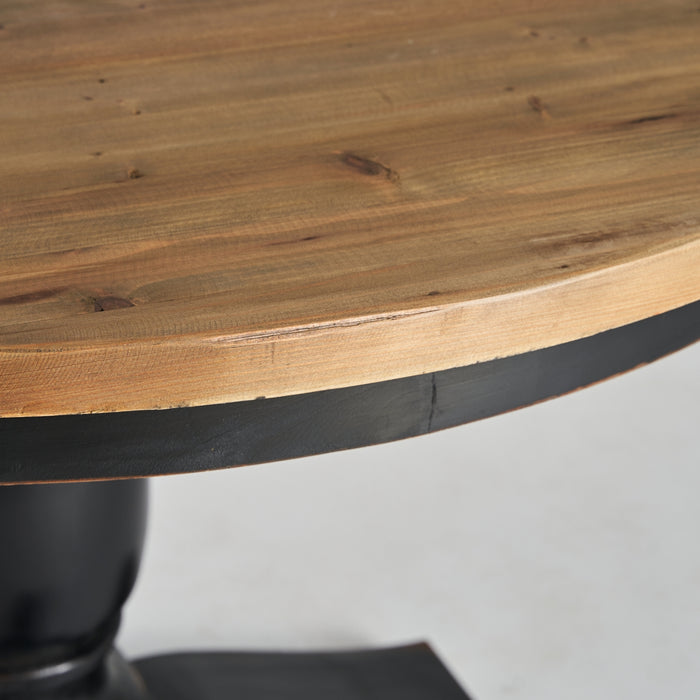 ZENICA Dining Table. Crafted from premium Elm Wood, this table boasts a Provencal style that exudes sophistication. Its sleek black and natural colour palette adds a touch of elegance to any space.