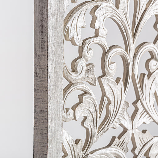 The PRIESKA Door boasts an elegant Oriental Style and is finished with a beautiful White Washed color on high-quality MDF. Its intricate detailing and unique design make it a statement piece that adds character and sophistication to any interior space