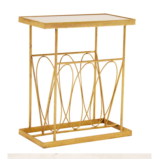 Add a touch of glamour to your space with the Revistero Damme Side Table in a stunning gold color. This Art Deco style table is crafted from durable iron, ensuring both stability and style