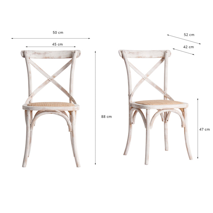 Chair Landas, in a delicate off white shade, embodies the timeless elegance of classic design. Skillfully crafted from the robust birch wood, its natural grain and patterns shine through, celebrating its wooden essence