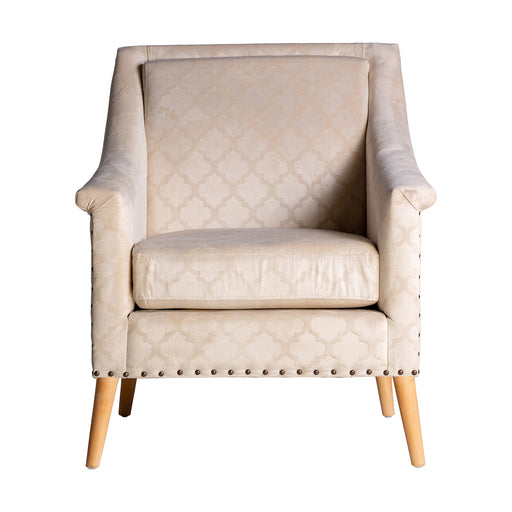 Art Deco Beige polstered armchair with printed design