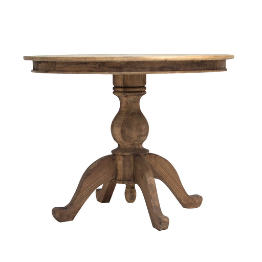 Enhance your dining area with the charming Dining Table Bagga. With its natural color and Colonial style, it exudes a warm and inviting ambiance. Crafted from durable elm wood and plywood, this table combines both beauty and sturdiness