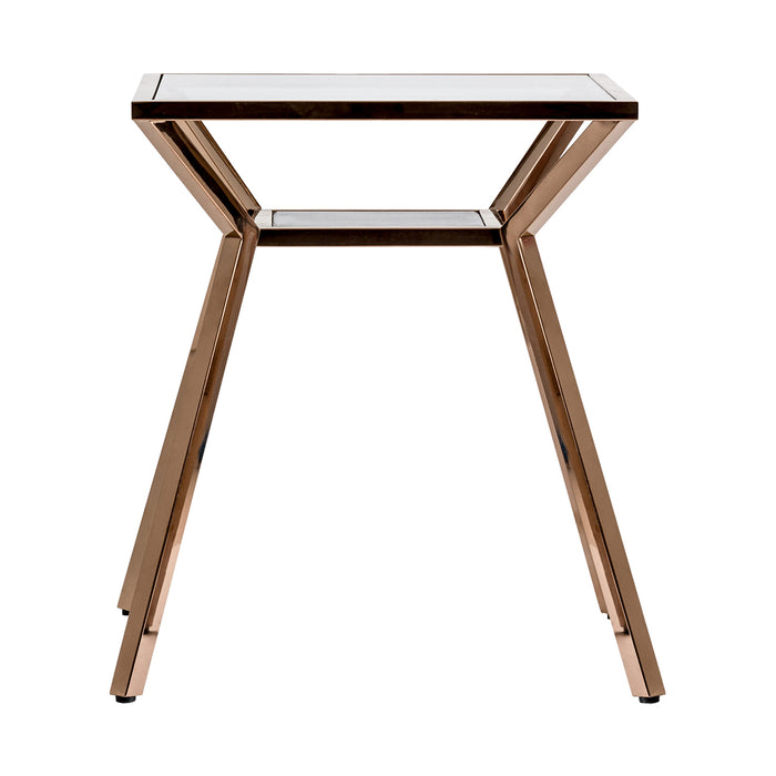 Add a touch of elegance to your living space with the Side Table Calw. This stunning table features an Art Deco design, crafted from durable mirror, steel, and crystal materials in a luxurious gold color