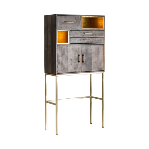 Discover the exquisite Art Deco-inspired Wardrobe Vex in the elegant gey & gold color combination. Crafted with care from high-quality mango wood, this wardrobe showcases the perfect blend of style and functionality