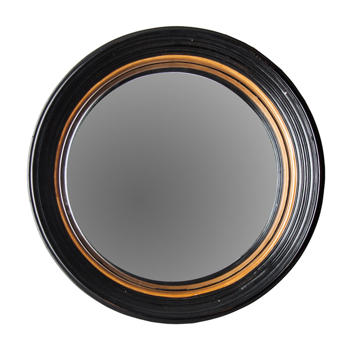 Haner wall mirror is an Art Deco-inspired masterpiece, made from resin and featuring a striking Black & Gold color scheme