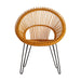 mustard round shaped rattan chair