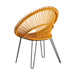 rattan armchair mustard, round shaped