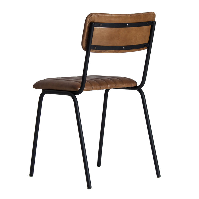 Add elegance to any space with the CHAIR CHADRON. Featuring a vintage-style iron frame and exquisite brown goat leather, this bar chair exudes sophistication and luxury. Its unique combination of materials creates a timeless piece that will elevate your decor. Relax in style with the CHAIR CHADRON