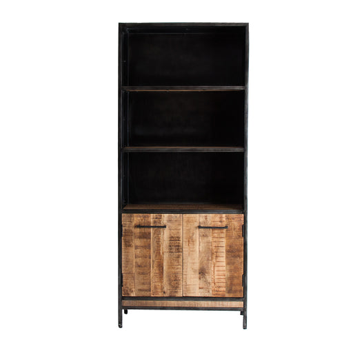 Introducing the Gaffney Bookcase, a stunning industrial-style furniture piece that combines functionality with rustic charm. Crafted from high-quality mango wood and iron, this bookcase boasts a warm honey-colored finish that adds warmth and character to any space