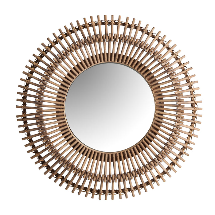 Unveiling the MAUREN Mirror, where the simplicity of natural bamboo meets the modernity of contemporary design. This striking piece, crafted from authentic bamboo, exudes a raw, earthy elegance, its natural color highlighting the genuine beauty of its origin