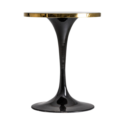 Bar Table Than is a stunning example of Art Deco Style, designed to exude luxury and sophistication. This exquisite piece in black and gold color is crafted from a combination of synthetic marble, steel, and iron