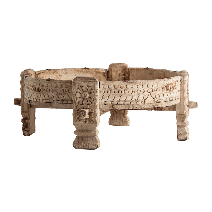 Handmade Coffee Table Chiayi embodies the beauty of pure nature with its natural color and ethnic style, showcasing intricate hand-carved details that add to its unique charm