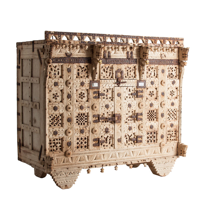 Crafted entirely by hand from pure teak wood, the Chiayi Sideboard Table embodies the beauty of pure nature with its natural color and ethnic style, showcasing intricate hand-carved details that add to its unique charm