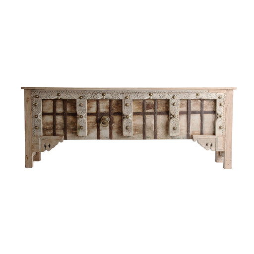 Crafted entirely by hand from pure teak wood and mango wood, the Chiayi Console Table embodies the beauty of pure nature with its natural color and ethnic style, showcasing intricate hand-carved details that add to its unique charm