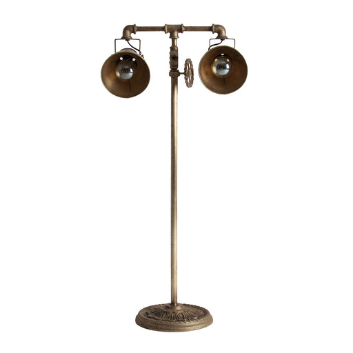 Introduce a touch of vintage elegance to your space with our Floor Lamp Ottawa. Crafted from iron in a beautiful old gold color, this lamp exudes luxury and sophistication. Its unique design adds an artistic flair to any room. Illuminate your home with style and class.