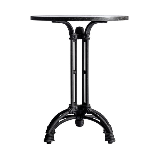 The BAR TABLE SINDI is a statement piece for any space. This stylish round table features a robust iron frame and a luxurious marble top for a modern and industrial look. Enjoy its contemporary style and robust construction for years to come.. The bar table is designed for exceptional sturdiness and durability, making it a great choice for busy households or commercial spaces