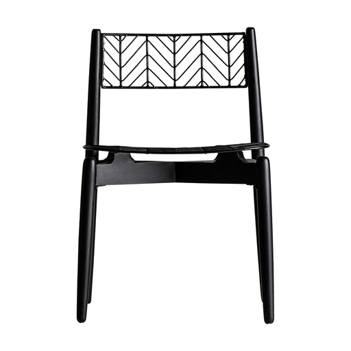 The Plissé Metal Chair features a bold design that demands attention in any room. With its sleek black finish and Art Deco-inspired style, it's a statement piece that adds elegance and sophistication to any space