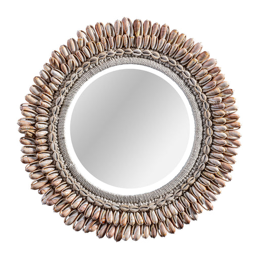 Round shell mirror ethnic style