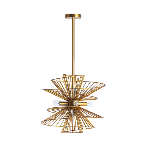 Stowe Ceiling Lamp. Crafted in the Art Deco style, this exquisite ceiling lamp showcases a stunning gold color that exudes elegance and sophistication. The lamp is skillfully constructed from durable iron, ensuring its longevity and durability.