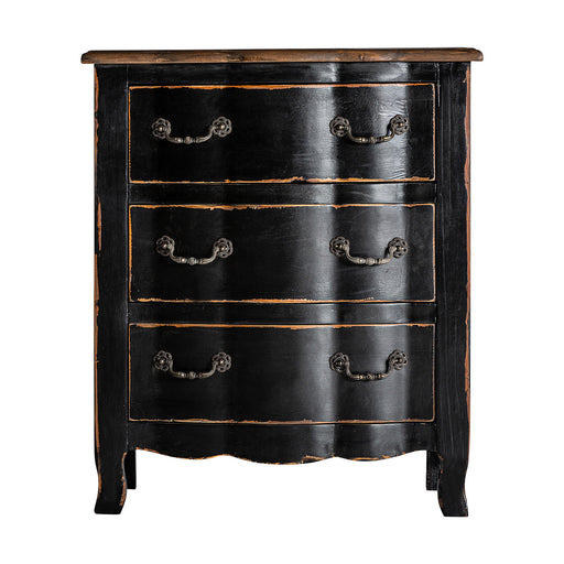 Zenica Bedside Table, a captivating addition to your bedroom in the Provenzal style. With its striking combination of black and natural colors, this table brings a touch of elegance and charm to any space