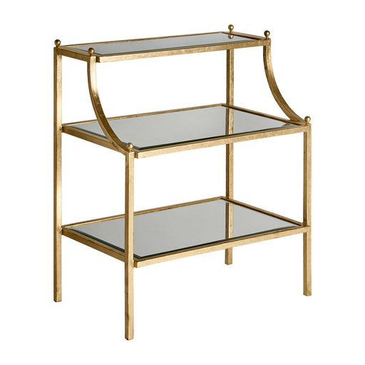 Art Deco-inspired bedside table in Gold color with an old finish exudes elegance with its sleek design and high-quality materials such as iron, glass, and MDF