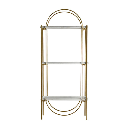 Introduce a touch of Art Deco glamour to your home with the Dieuze Bookcase in a captivating Oro color. This stunning bookcase is meticulously crafted from iron and marble, combining durability with luxurious appeal