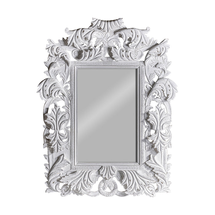 Create a charming focal point in your space with the Dianthe Mirror. Embracing the elegance of Provenzal style, this mirror features an off-white distressed color that exudes vintage charm