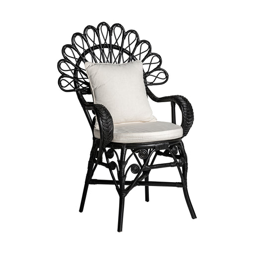 Exquisite armchair in black rattan combined with high quality luxurious cotton provides an ultimate comfort and relaxation  
