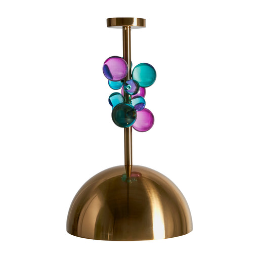 Immerse yourself in the splendor and allure of our Art Deco inspired ceiling lamp INCH. Boasting multicolored crystals and a decadent gold finish, this exquisite lamp will elevate any room with its refined style. 