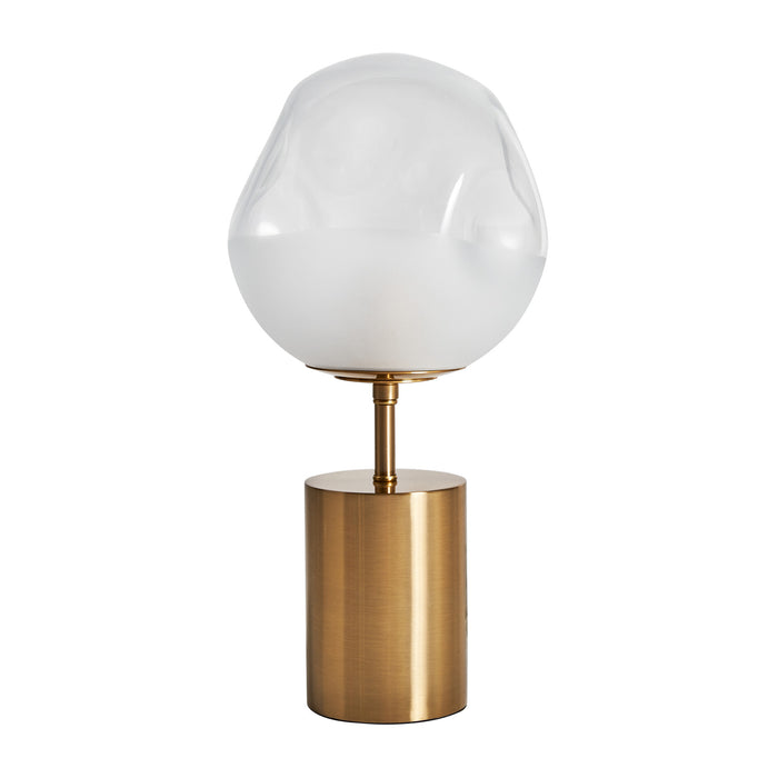 Illuminate your space with the exquisite elegance of the white & gold Table Lamp Flannel. Inspired by the Art Deco movement, this lamp exudes timeless charm and sophistication. The combination of white and gold colors creates a striking contrast that adds a touch of glamour to any room