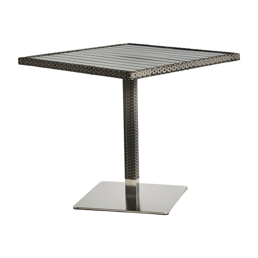 The Bar Table WALNUT is a sleek and modern piece of furniture that combines contemporary design with natural materials. Its silver color and aluminum frame exude sophistication and elegance, while the rattan and plastic accents provide a touch of warmth and comfort
