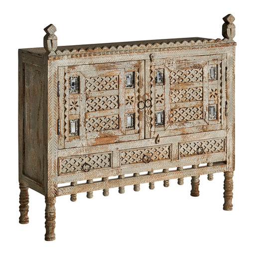 This beautiful sideboard from the Chaiyi collection features an Oriental-style design and a stunning crema color that will add warmth and elegance to any room