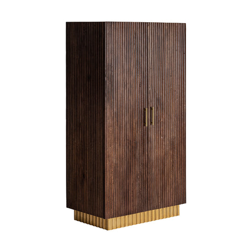Mesia Wardrobe, a remarkable piece inspired by the Art Deco style. With its rich brown color, this Wardrobe adds warmth and sophistication to your living space. Meticulously crafted from mango wood, it showcases the natural beauty and durability of the material