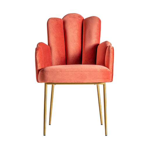 Indulge in luxurious comfort with the Krupa Chair in a stunning rosa color. Its Art Deco style exudes elegance and sophistication, making it a standout piece in any room