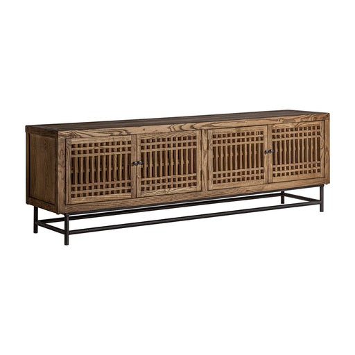 Xuzhou TV stand boasts a sleek and oriental design, perfect for aesthetic environments. Crafted from high-quality elm wood, this piece is built to last and will add a touch of sophistication to any room