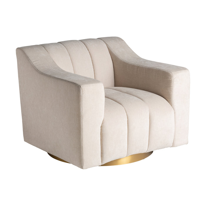 The Scuol Armchair, in its lavish white and gold palette, encapsulates the opulence of the Art Deco era. Masterfully carved from pine wood, its frame elegantly contrasts with the gleaming steel accents. This chair is more than just seating; it's a statement of grandeur and sophistication, celebrating the iconic style of a golden age