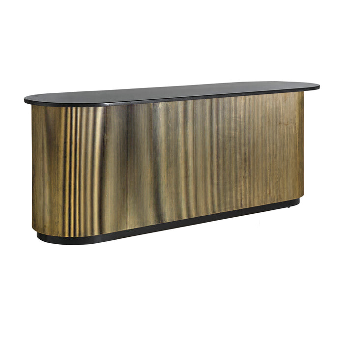 Introducing the Valbruna Desk, a luxurious addition to your workspace that exudes Art Deco elegance. With its stunning gold color and sleek design, this desk is sure to make a statement in any room