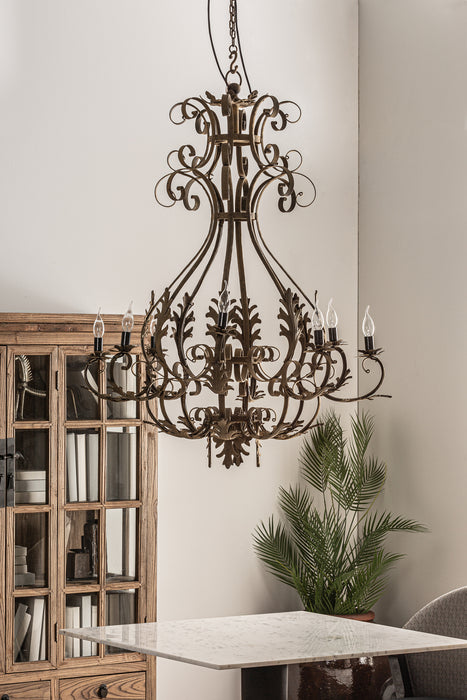 Illuminate your space with our CEILING LAMP. The luxurious, Provenzal-style design, crafted from iron and finished in old gold color, will add a touch of sophistication to any room. Experience the beauty of artistry and the allure of old-world charm with this exclusive piece