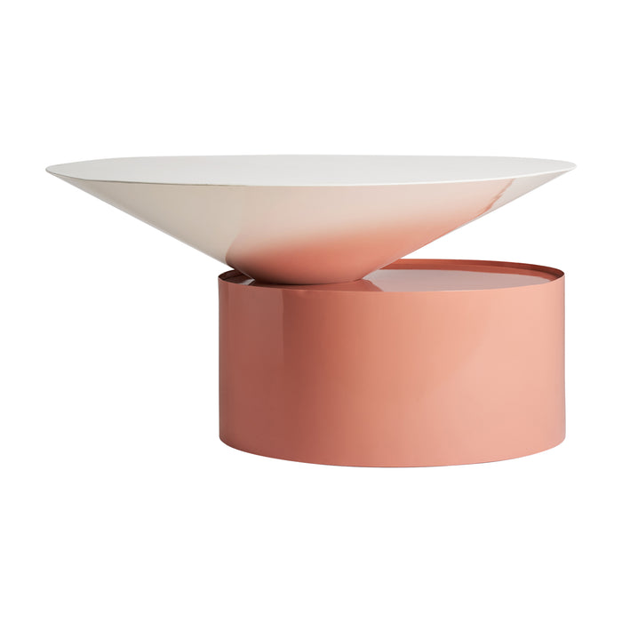 The Wil Side Table is a striking piece of furniture that embodies the Art Deco style with its blend of white and rosa colors. Made of iron, this side table offers durability and a sleek, modern aesthetic