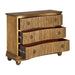 VERNON Chest of Drawers is an elegant showcase of classic style. Crafted from mango wood with an old gold color, its three drawers offer generous storage space while lending an air of sophistication to any room