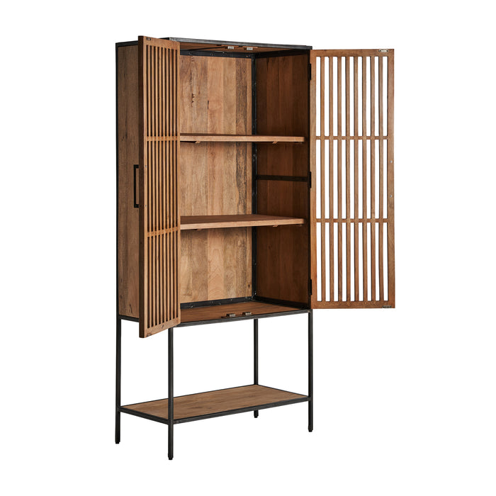 Experience the ultimate industrial style luxury with our Gaffney Wardrobe. Crafted from the finest mango wood and iron, this industrial-inspired piece will elevate any space. Its sleek black and natural color adds a touch of sophistication, making it the perfect addition to your home