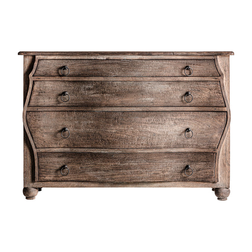 Introducing the Chest Of Drawers WEYER - a handcrafted and unique piece of furniture that will elevate any room. Made of natural mango wood and iron, this Colonial-style chest features a charmingly rustic design that's both functional and stylish