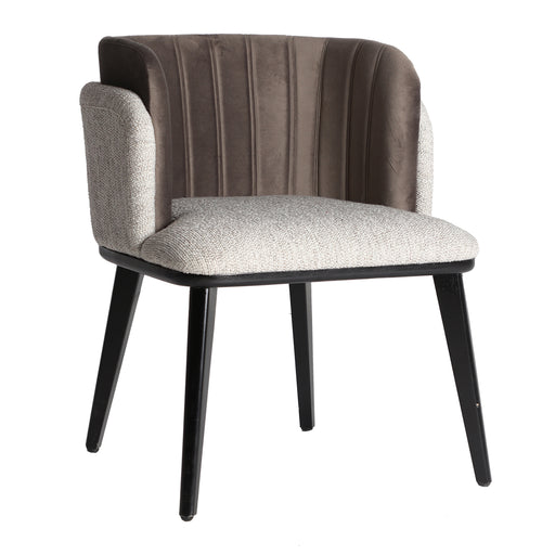 Indulge in the luxury of the CHAIR LABEGE. This contemporary masterpiece combines artisanal craftsmanship with a chic grey and black color scheme, carefully hand made for a unique finish. Made from premium wood, velvet, and mdf materials, this chair exudes elegance and sophistication