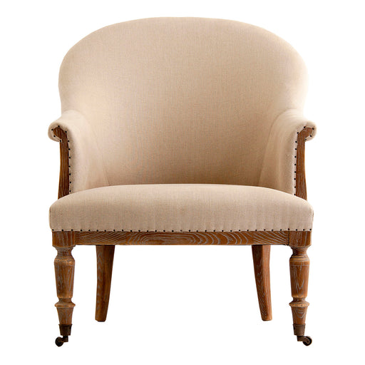 Experience the ultimate comfort and style with our Cream Classic Armchair Ault. Crafted with sturdy ash wood and adorned with canvas and jute, this armchair boasts a timeless design in a sand distressed color