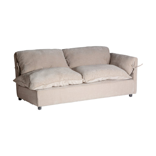 HANDMADE CREAM MODULAR COLONIAL SOFA ARGENTA in a tasteful grey color adds elegance to any room. Made of high-quality pine wood, and plywood.