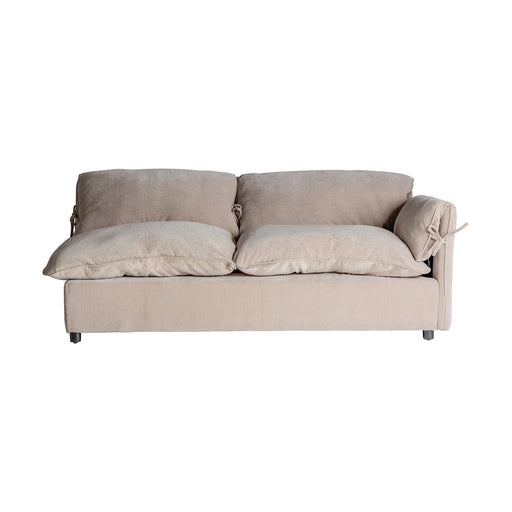 HANDMADE CREAM MODULAR COLONIAL SOFA ARGENTA in a tasteful grey color adds elegance to any room. Made of high-quality pine wood, and plywood.